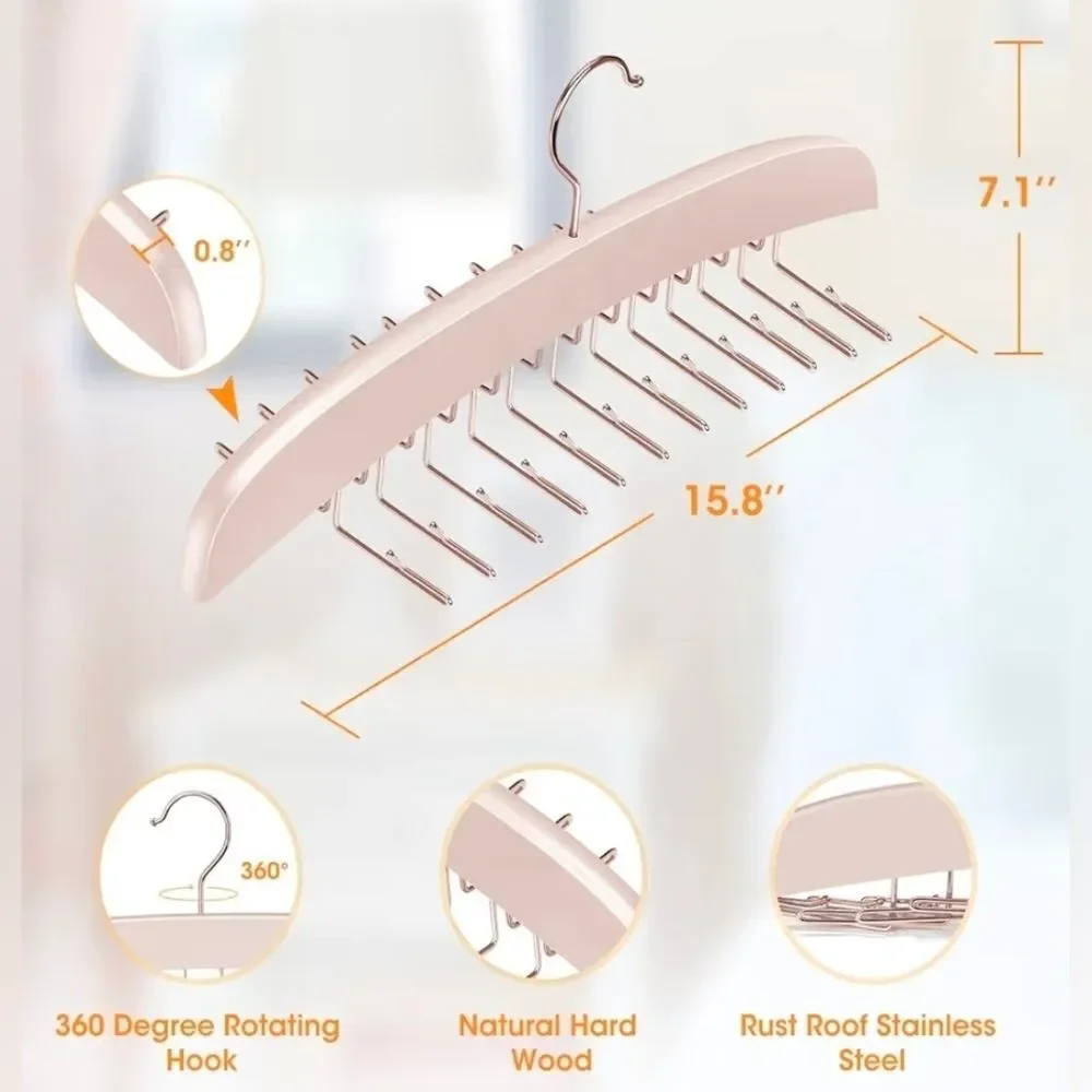 📷🔸️NWOT Rose Gold Rotating Space Saving Wood Hanger